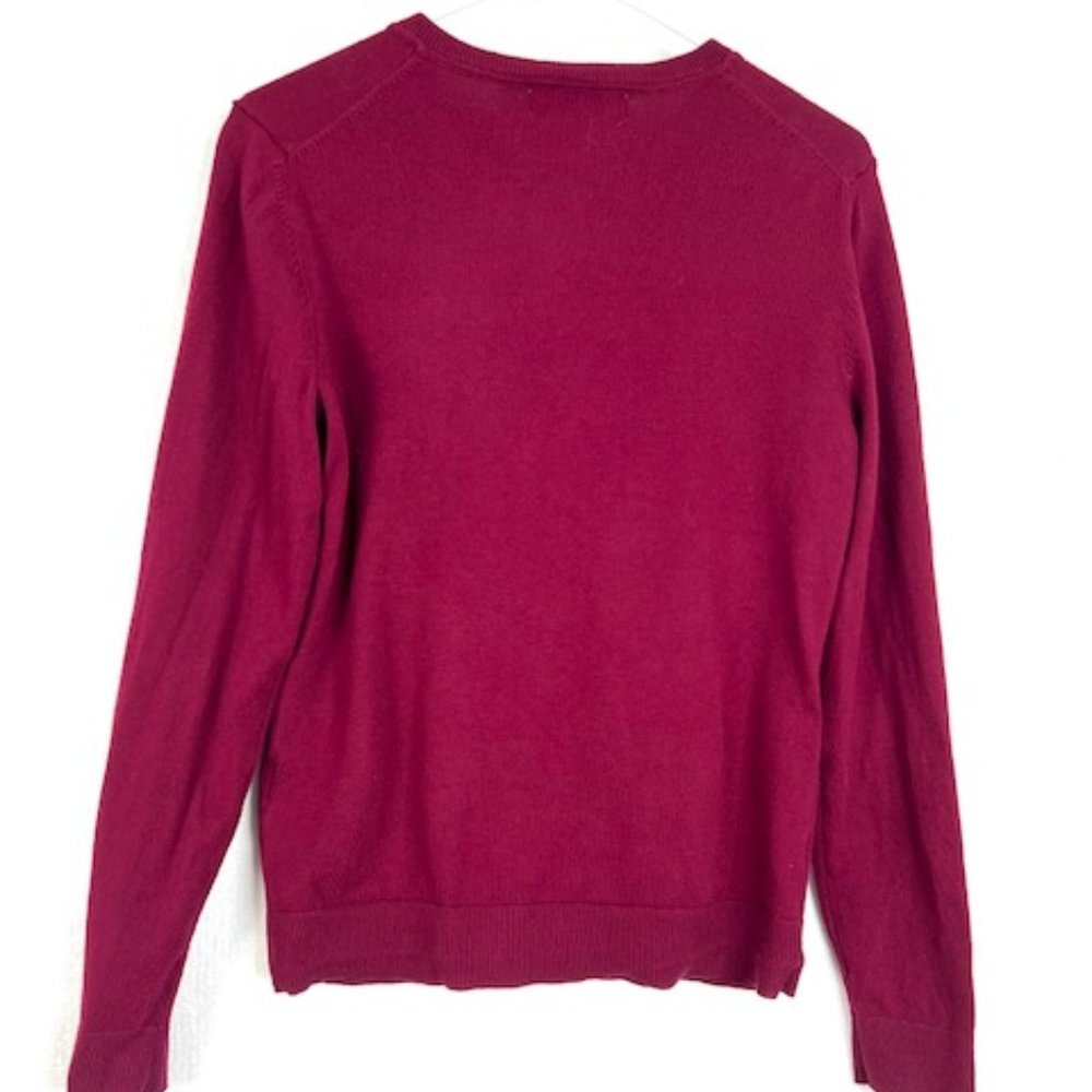 Karen Scott Maroon Cardigan Sweater - Picture 2 of 7